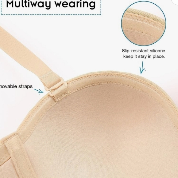 Wingslove Full Figure Bra Underwire Multiway Straps in Nude 40DDD/40F - Picture 6 of 13